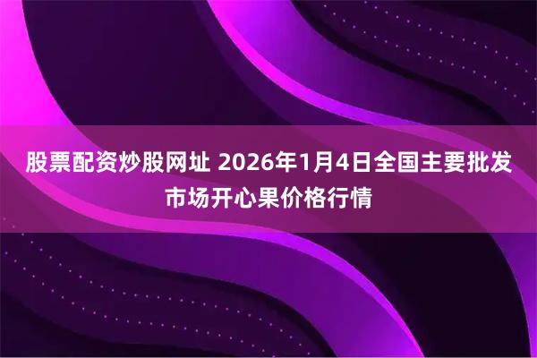 股票配资炒股网址 2026年1月4日全国主要批发市场开心果价格行情